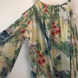 Yellow off the shoulder blouse flowy